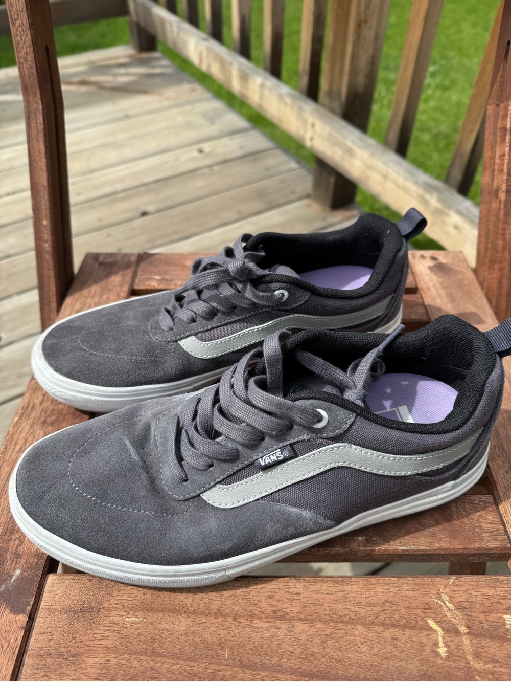 Vans Pop Cush Gray Suede & Canvas Sneakers | Men’s 8.5